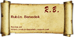 Rubin Benedek névjegykártya